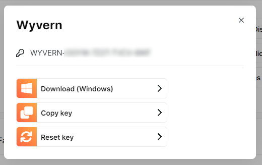 Clicking 'View license key' will allow you to download Bot and handle License Key.