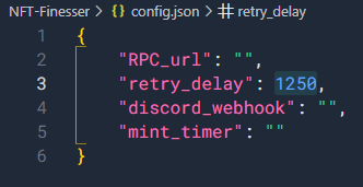 retry delay can also be changed when running, replacing it's value in config.json and saving it